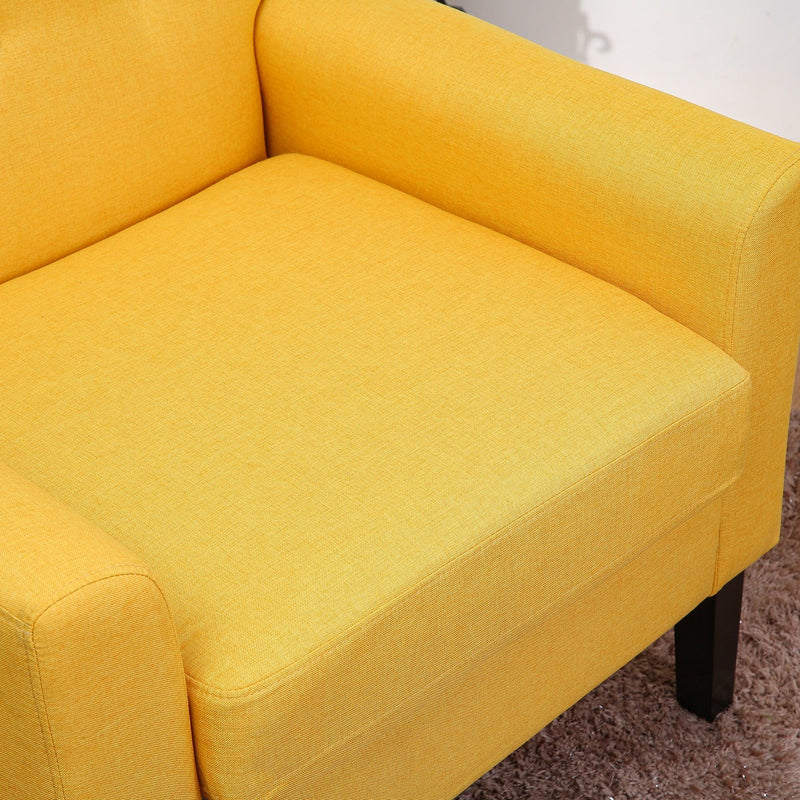 Fabric Accent Chair for Living Room, Bedroom Button Tufted Upholstered Comfy Reading Accent Chairs Sofa (Yellow) - Urban Living Furniture (Los Angeles, CA)