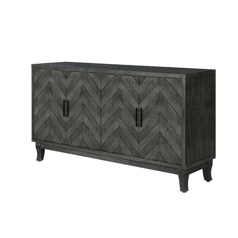 AccentStorage  4 Door Wooden Cabinets,Antique Dark Grey Colour  Wood Cabinet Vintage Style Sideboard for Living Room Dining Room Bedroom - Urban Living Furniture (Los Angeles, CA)