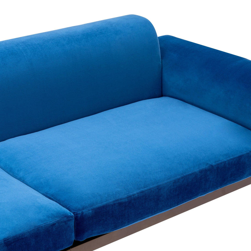 Modern Velvet Sofa with Metal Legs,Loveseat Sofa Couch with Two Pillows for Living Room and Bedroom,Blue - Urban Living Furniture (Los Angeles, CA)