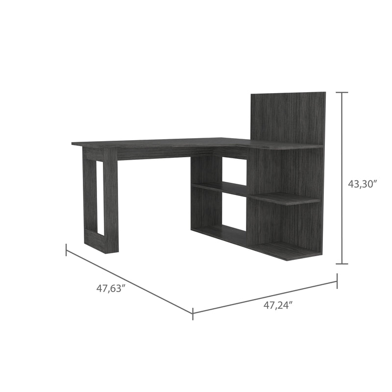 Fairfield 4-Shelf L-Shaped Computer Desk Smokey Oak - Urban Living Furniture (Los Angeles, CA)