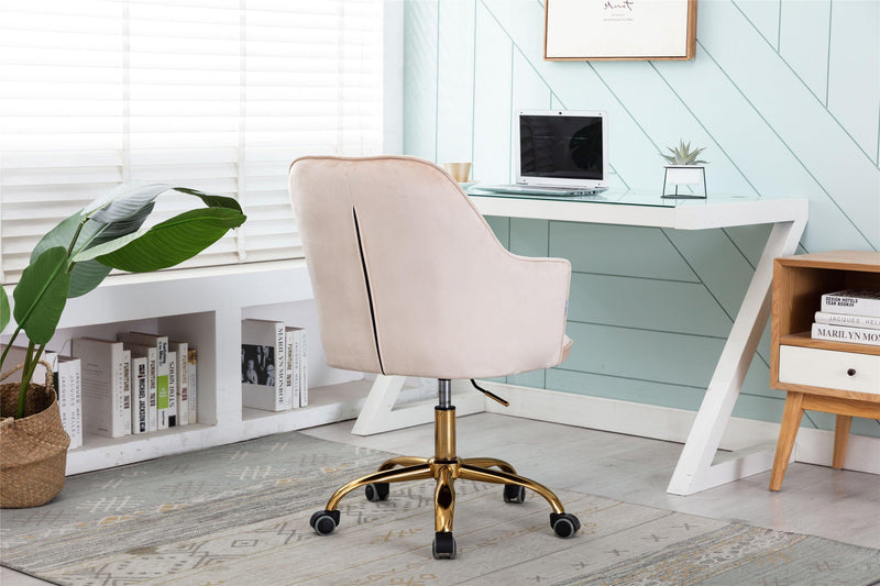Velvet Swivel Shell Chair for Living Room ,Office chair ,Modern Leisure Arm Chair  Beige