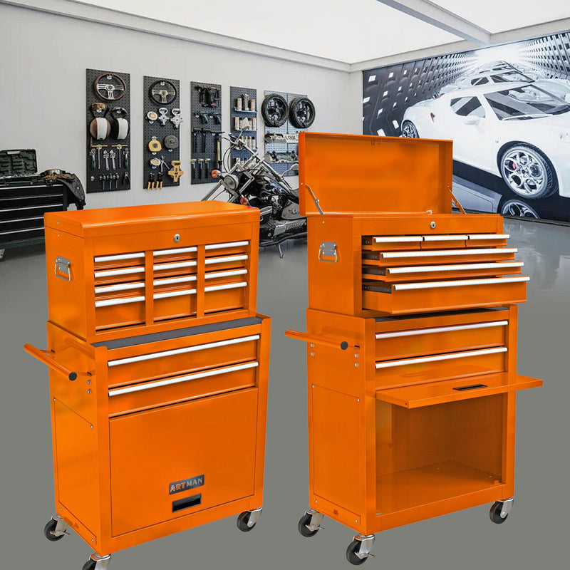 High Capacity Rolling Tool Chest with Wheels and Drawers, 8-Drawer ToolStorage Cabinet--ORANGE - Urban Living Furniture (Los Angeles, CA)