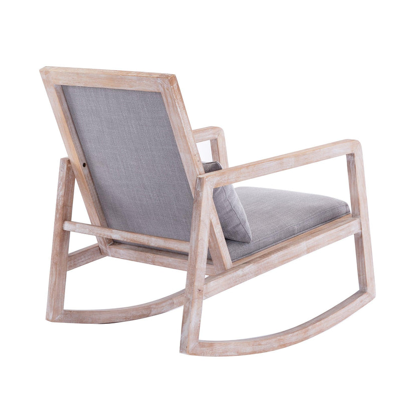 Solid wood linen fabric antique white wash painting rocking chair with  removable lumbar pillow - Urban Living Furniture (Los Angeles, CA)