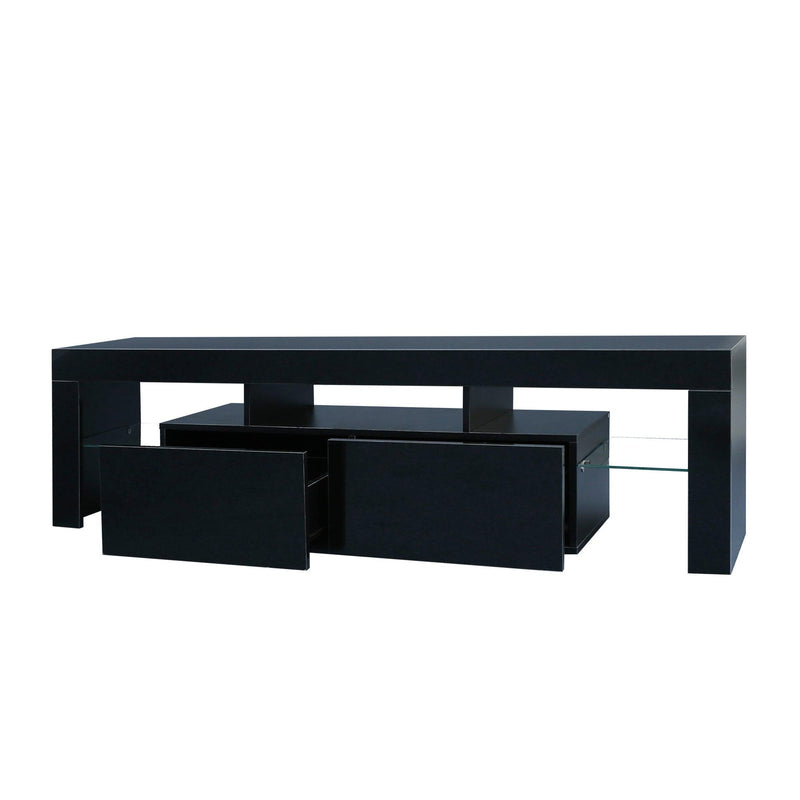 Modern Black TV Stand, 20 Colors LED TV Stand w/Remote Control Lights - Urban Living Furniture (Los Angeles, CA)