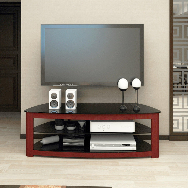 Walnut TV Stand with 2 TierStorage Space Fits TV Up To 65 in