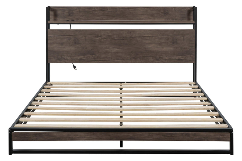 Platform Queen Bed with Socket, Fast Assemble Design - Urban Living Furniture (Los Angeles, CA)