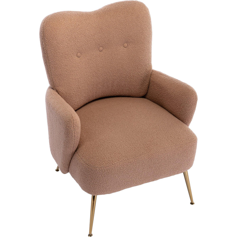 Cozy Teddy Fabric Arm Chair with Sloped High Back and Contemporary Metal Legs ,Espresso - Urban Living Furniture (Los Angeles, CA)