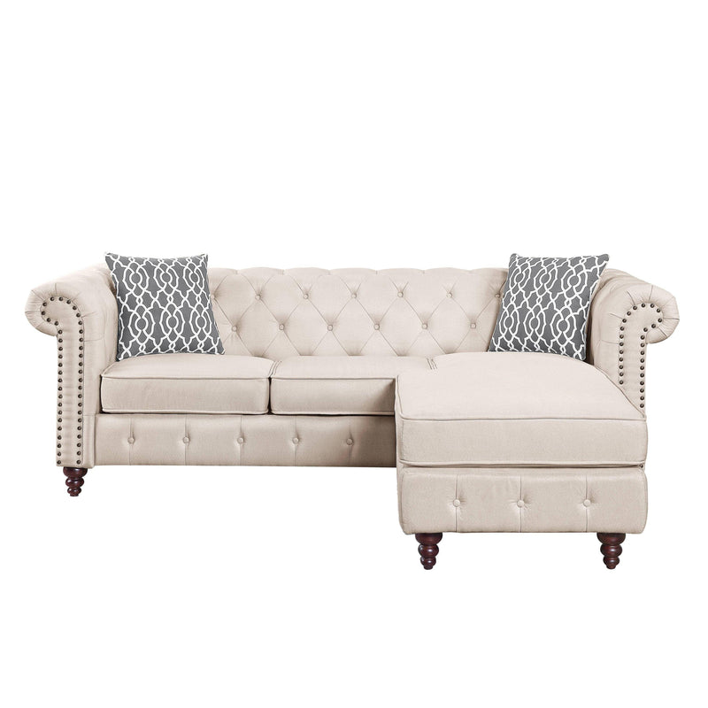 ACME Waldina Reversible Sectional Sofa  in Beige Fabric LV00643 - Urban Living Furniture (Los Angeles, CA)