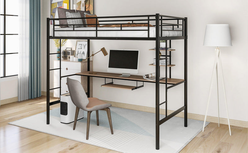 Loft Bed with Desk and Shelf , Space Saving Design,Twin - Urban Living Furniture (Los Angeles, CA)