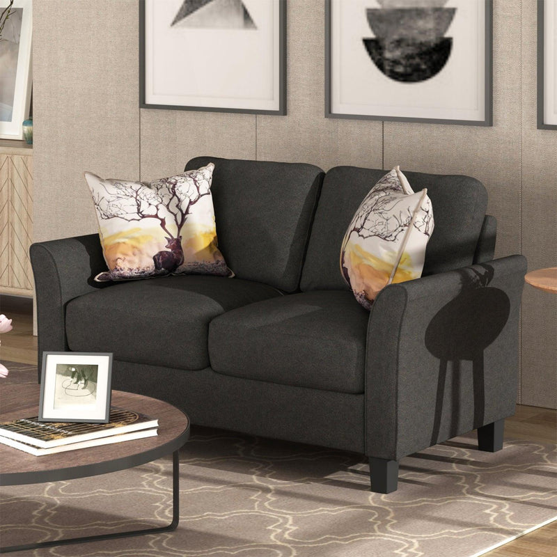 Living Room Furniture Armrest Single chair and Loveseat Sofa (Black) - Urban Living Furniture (Los Angeles, CA)