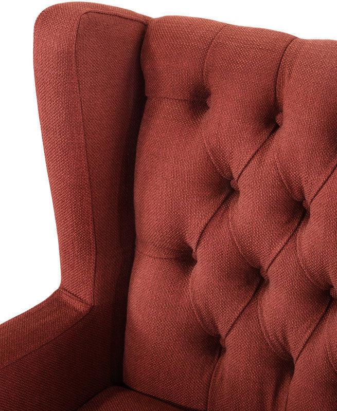 Irwin Red Linen Button Tufted Wingback Chair - Urban Living Furniture (Los Angeles, CA)