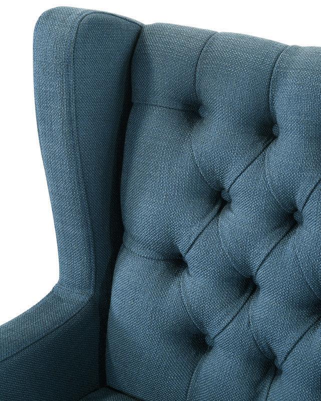 Irwin Blue Linen Button Tufted Wingback Chair - Urban Living Furniture (Los Angeles, CA)