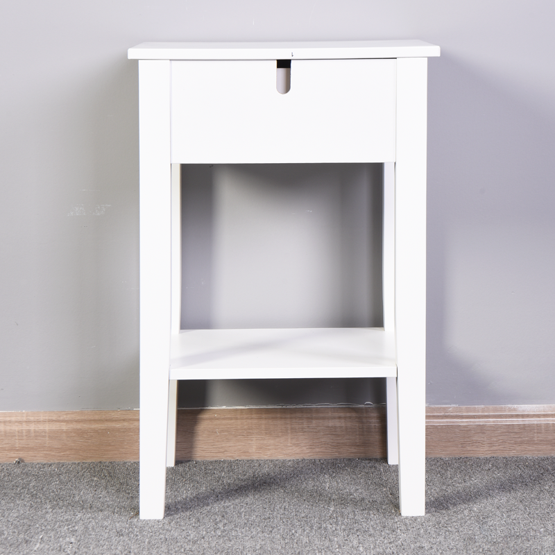 White Bathroom Floor-standingStorage Table with a Drawer - Urban Living Furniture (Los Angeles, CA)