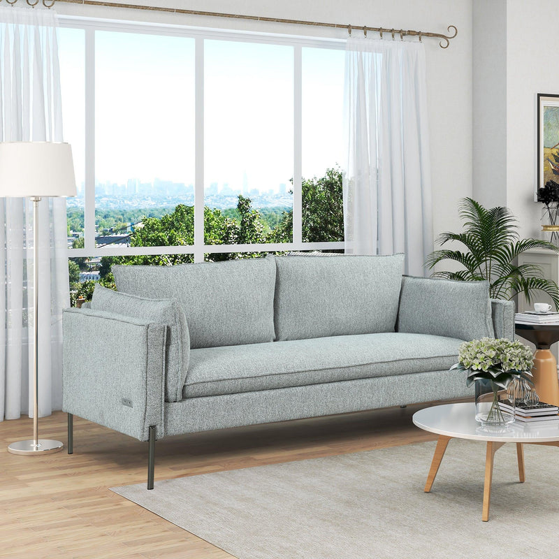 76.2"Modern Style 3 Seat Sofa Linen Fabric Upholstered Couch Furniture 3-Seats Couch for Different Spaces,Living Room,Apartment - Urban Living Furniture (Los Angeles, CA)