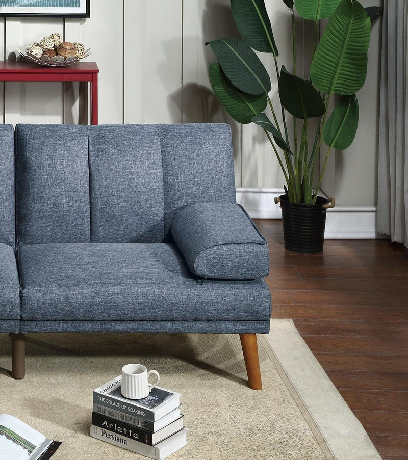 Navy Polyfiber Adjustable Sofa Living Room Furniture Solid wood Legs Plush Couch - Urban Living Furniture (Los Angeles, CA)