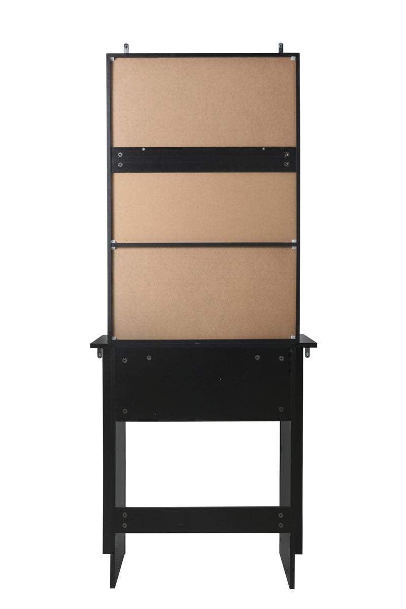 Vanity Desk with Mirror & Stool, Black Makeup Table withStorage Shelves & Drawer, Vanity Set for Girls Women - Urban Living Furniture (Los Angeles, CA)