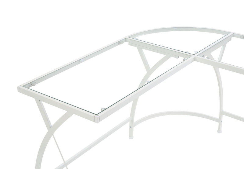 ACME Janison Computer Desk in Clear Glass & White Finish OF00052 - Urban Living Furniture (Los Angeles, CA)