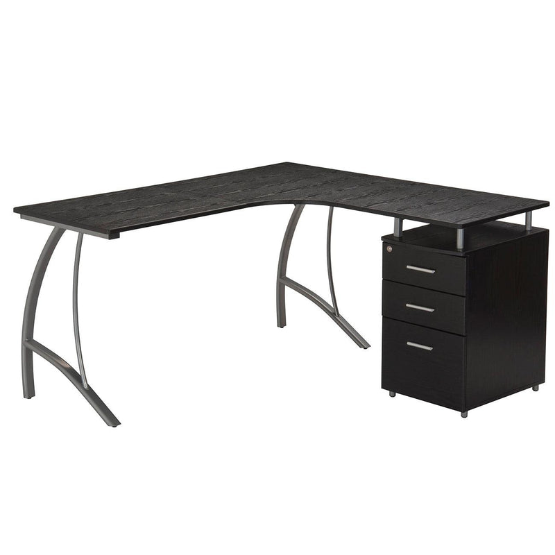 Techni MobiliModern L- Shaped Computer Desk with File Cabinet andStorage, Espresso - Urban Living Furniture (Los Angeles, CA)