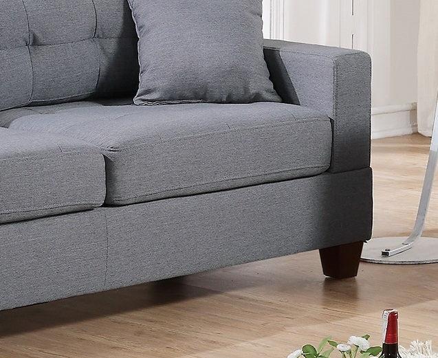 Living Room Furniture 2pc Sofa Set Grey Polyfiber Tufted Sofa Loveseat w Pillows Cushion Couch - Urban Living Furniture (Los Angeles, CA)