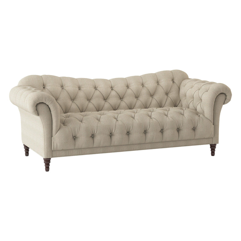 Traditional Style Button-Tufted 1pc Sofa Rolled Arms Brown Tone Fabric Upholstered Classic Look Furniture - Urban Living Furniture (Los Angeles, CA)