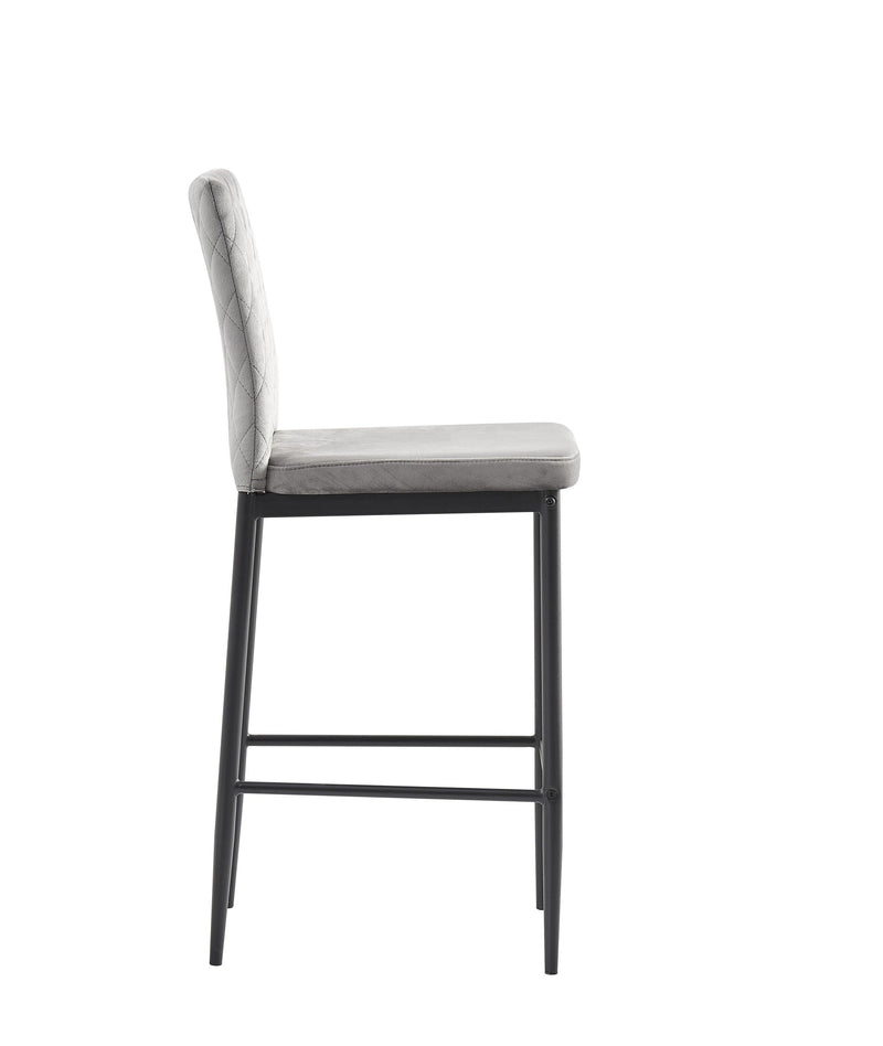 light gray bar stool, velvet stool,Modern bar chair, bar stool with metal legs, kitchen stool, dining chair, 2-piece set - Urban Living Furniture (Los Angeles, CA)