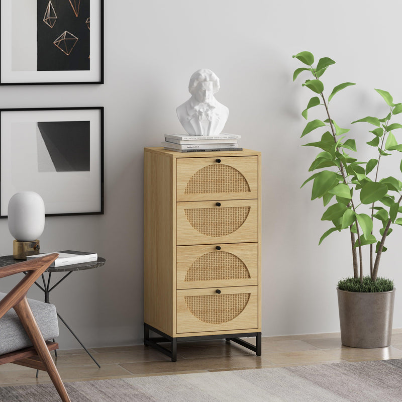 Natural rattan, Cabinet with 4 drawers, Suitable for living room, bedroom and study, Diversified Storage - Urban Living Furniture (Los Angeles, CA)