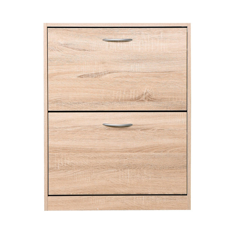 WoodenShoe Cabinet for Entryway, WhiteShoeStorage Cabinet with 2 Flip Doors 20.94x9.45x43.11 inch