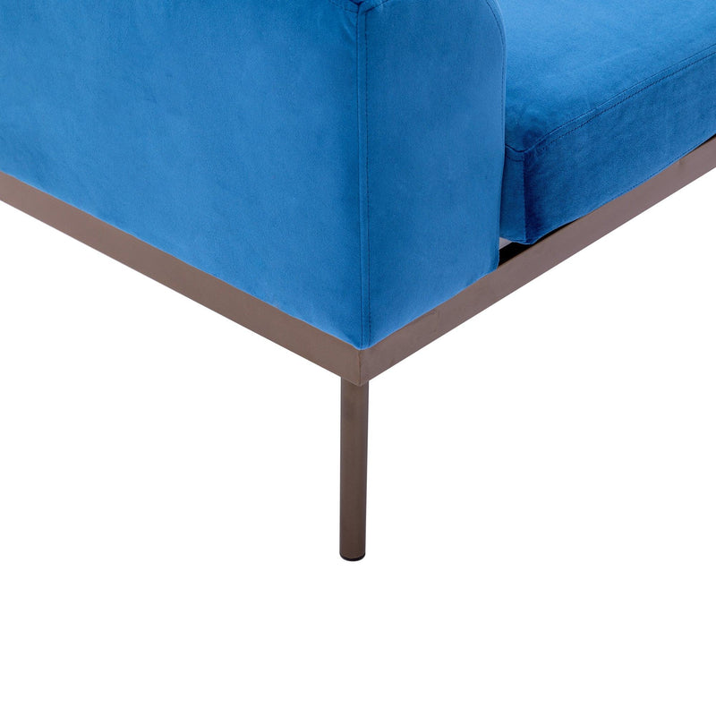 Modern Velvet Sofa with Metal Legs,Loveseat Sofa Couch with Two Pillows for Living Room and Bedroom,Blue - Urban Living Furniture (Los Angeles, CA)