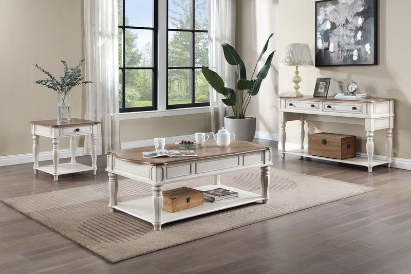 ACME Florian Coffee Table w/Lift Top in Oak & Antique White Finish LV01662 - Urban Living Furniture (Los Angeles, CA)