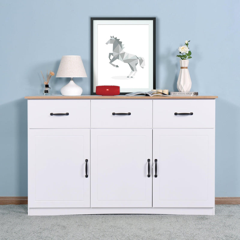 White Buffet Cabinet withStorage, Kitchen Sideboard with 3 Doors and 3 Drawers, Coffee Bar Cabinet,Storage Cabinet Console Table for Living Room - Urban Living Furniture (Los Angeles, CA)