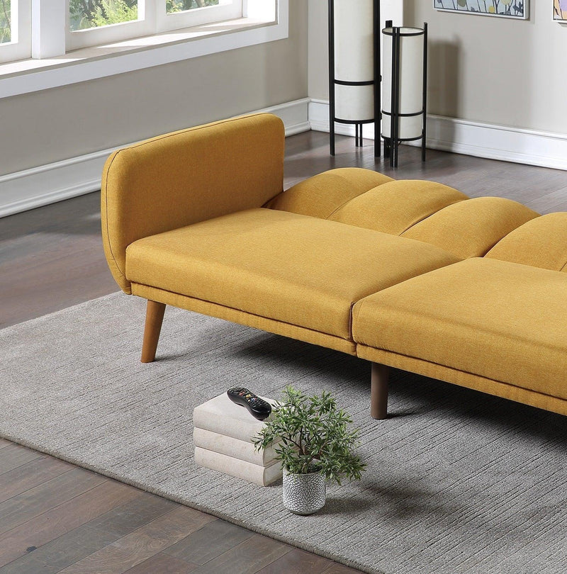 ElegantModern Sofa Mustard Color Polyfiber 1pc Sofa Convertible Bed Wooden Legs Living Room Lounge Guest Furniture - Urban Living Furniture (Los Angeles, CA)