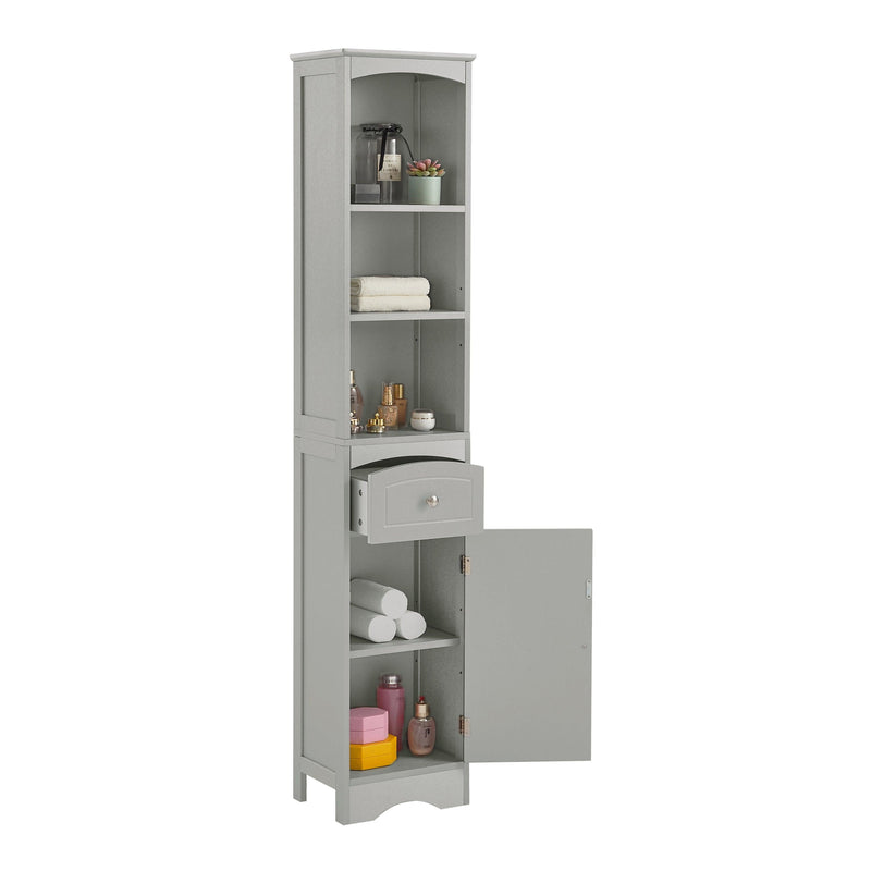 Tall Bathroom Cabinet, FreestandingStorage Cabinet with Drawer, MDF Board, Adjustable Shelf, Grey - Urban Living Furniture (Los Angeles, CA)