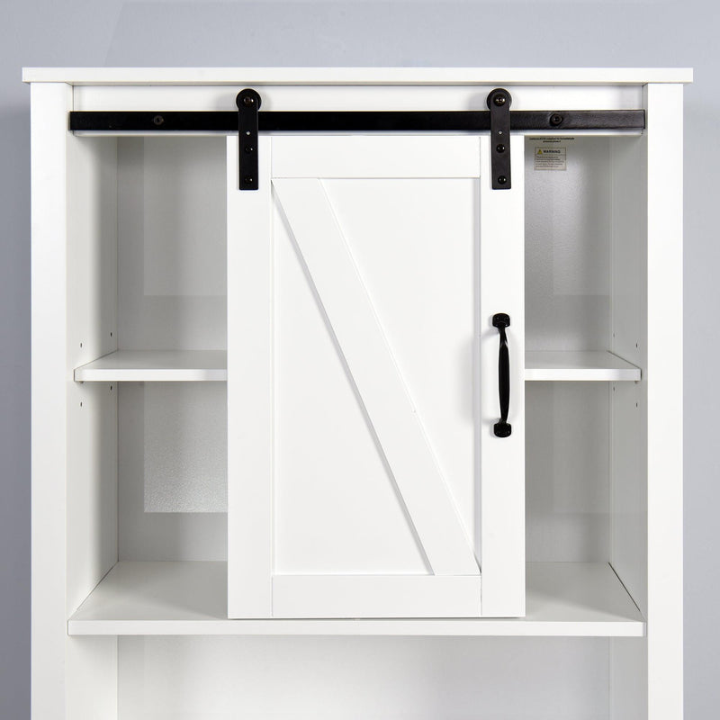 Over-the-ToiletStorage Cabinet, Space-Saving Bathroom Cabinet, with Adjustable Shelves and A Barn Door 27.16 x 9.06 x 67 inch - Urban Living Furniture (Los Angeles, CA)