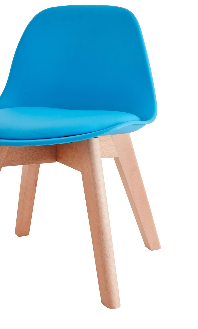 BB chair ,wood leg; pp back with cushion, BLUE, 2 pcs per set