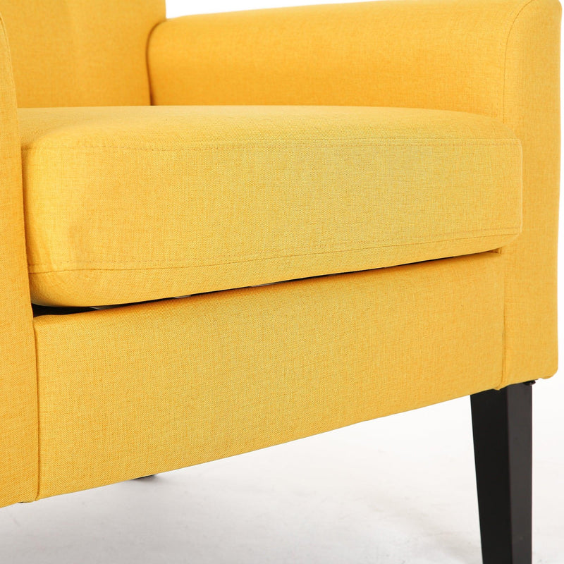 Fabric Accent Chair for Living Room, Bedroom Button Tufted Upholstered Comfy Reading Accent Chairs Sofa (Yellow) - Urban Living Furniture (Los Angeles, CA)