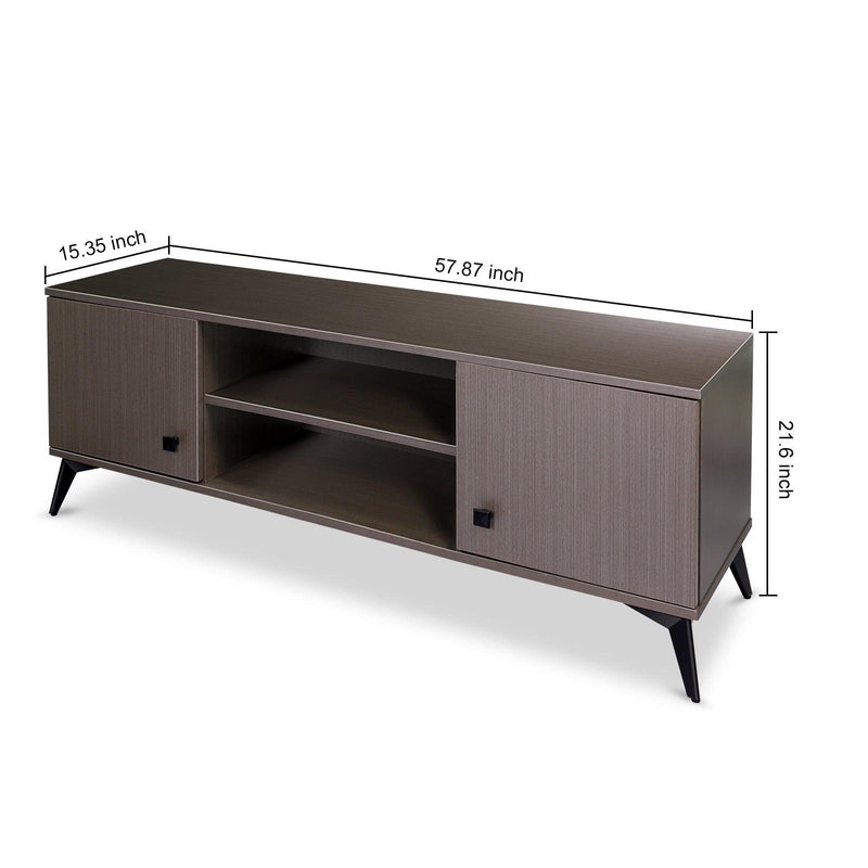 Mid-CenturyModern TV Stand for up to 58 inch TV Television Stands with Cabinet WoodStorage TV Console Table, Retro Media Entertainment Center for Living Room, Rustic Brown - Urban Living Furniture (Los Angeles, CA)