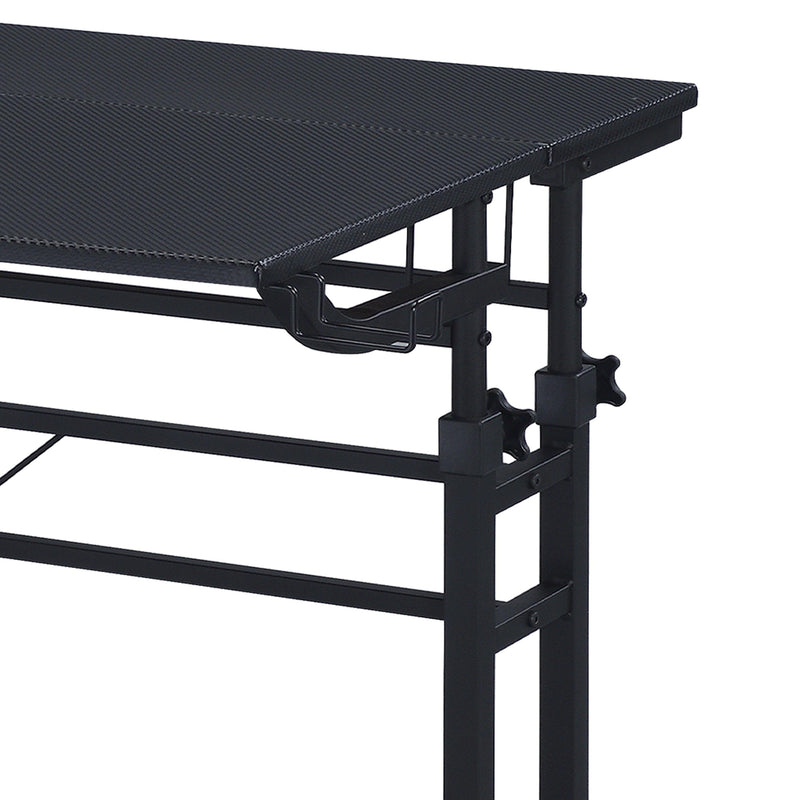 Techni Mobili Rolling Writing Desk with Height Adjustable Desktop and Moveable Shelf, Black - Urban Living Furniture (Los Angeles, CA)