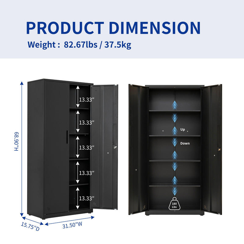 HighStorage Cabinet with 2 Doors and 4 Partitions to Separate 5Storage Spaces, Home/ Office Design - Urban Living Furniture (Los Angeles, CA)