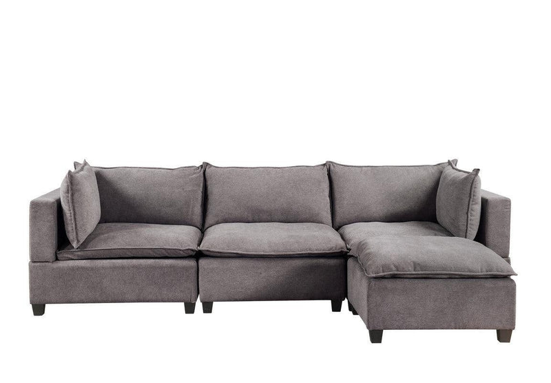 Madison Light Gray Fabric Reversible Sectional Sofa Ottoman - Urban Living Furniture (Los Angeles, CA)