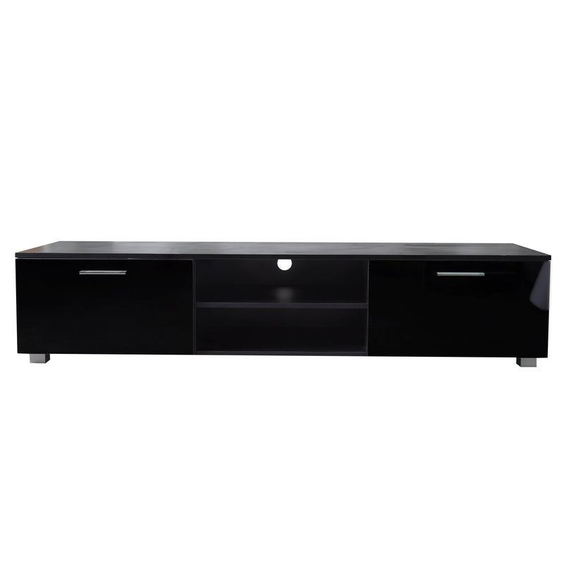 Black TV Stand for 70 Inch TV Stands, Media Console Entertainment Center Television Table, 2Storage Cabinet with Open Shelves for Living Room Bedroom - Urban Living Furniture (Los Angeles, CA)