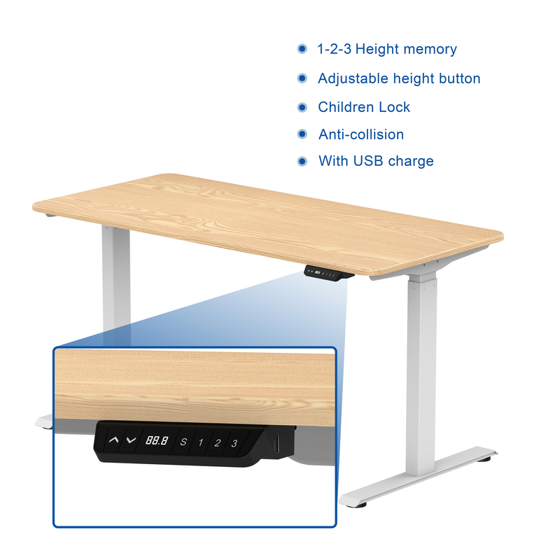 Ergonomic Standing Desk Base Workstation Frame Only，White - Urban Living Furniture (Los Angeles, CA)