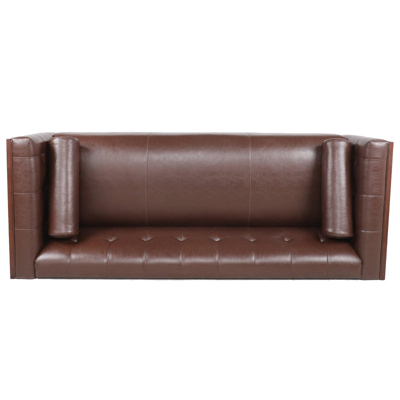 78.74" Wooden Decorated Arm 3 Seater Sofa - Urban Living Furniture (Los Angeles, CA)