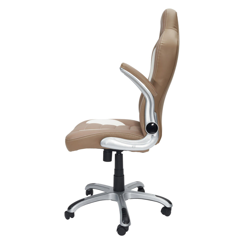 Techni Mobili High Back Executive Sport Race Office Chair with Flip-Up Arms, Camel - Urban Living Furniture (Los Angeles, CA)