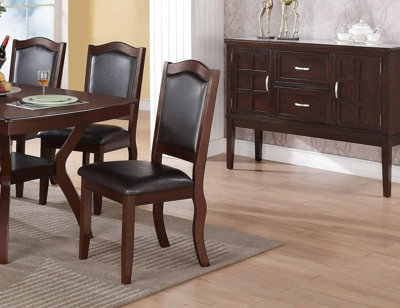 Traditional Formal Set of 2 Chairs Dark Brown Espresso Dining Seatings Cushion Chair - Urban Living Furniture (Los Angeles, CA)