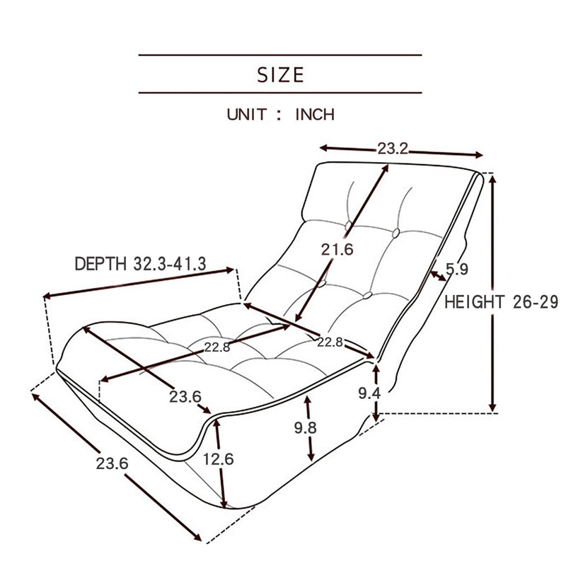 Single sofa reclining chair Japanese chair lazy sofa tatami balcony reclining chair leisure sofa adjustable chair - Urban Living Furniture (Los Angeles, CA)