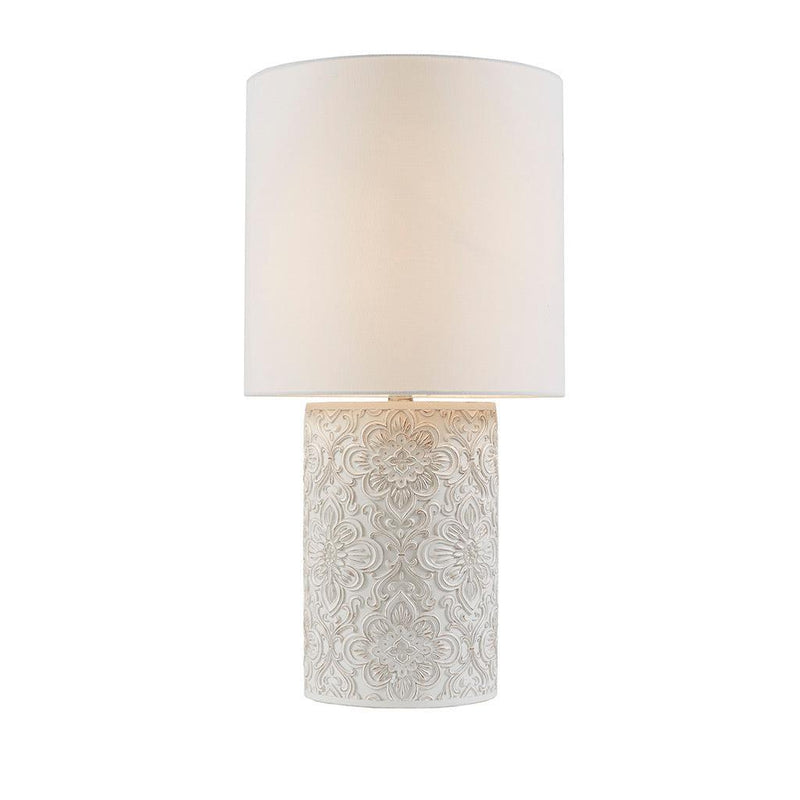 Ashbourne Embossed Floral Resin Table Lamp