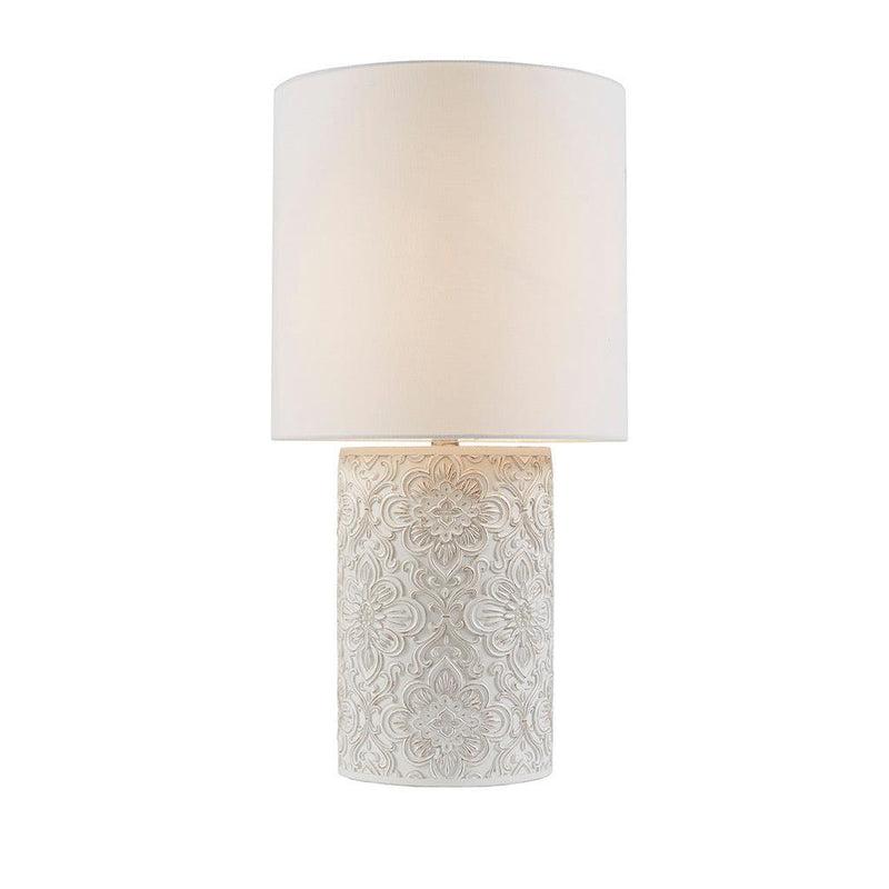 Ashbourne Embossed Floral Resin Table Lamp - Urban Living Furniture (Los Angeles, CA)