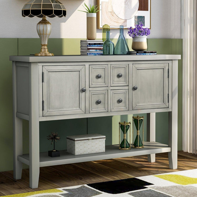 Cambridge Series Buffet Sideboard Console Table with Bottom Shelf (Antique Gray) - Urban Living Furniture (Los Angeles, CA)