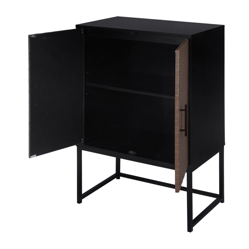 2 door cabinet,Runway-shaped leatherette finish,Embossed texture - Urban Living Furniture (Los Angeles, CA)