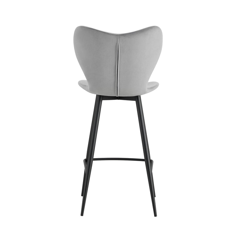 Grey Velvet Chair Barstool Dining Counter Height Chair Set of 2 - Urban Living Furniture (Los Angeles, CA)